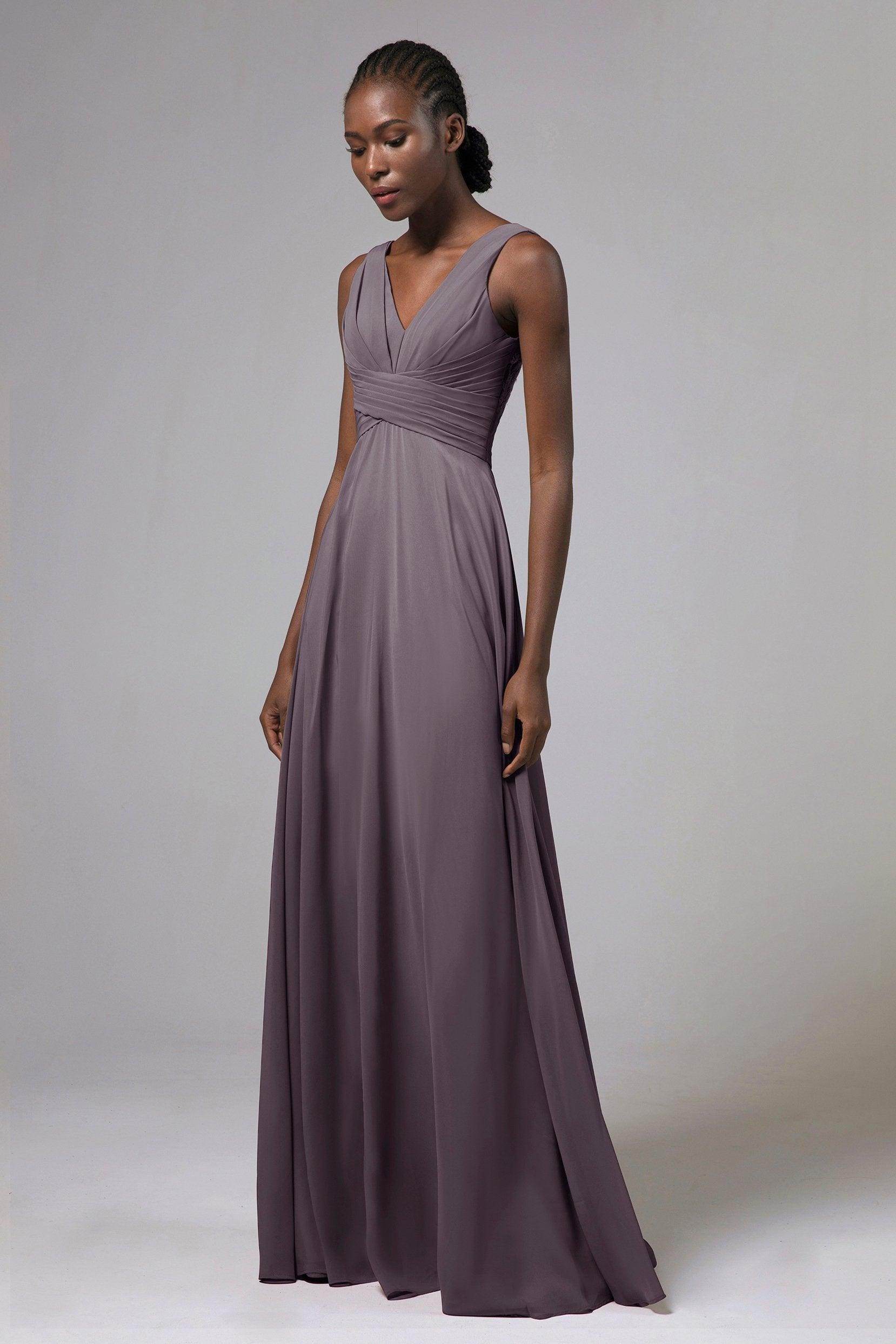 A-Line Floor Length Chiffon Bridesmaid Dress Formal Dresses CB0413 - COCOMELODY